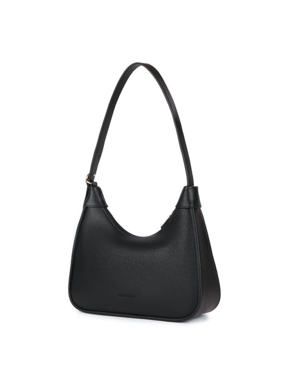 Magnolia Black PU Leather Printed One Size Women Shoulder Bag