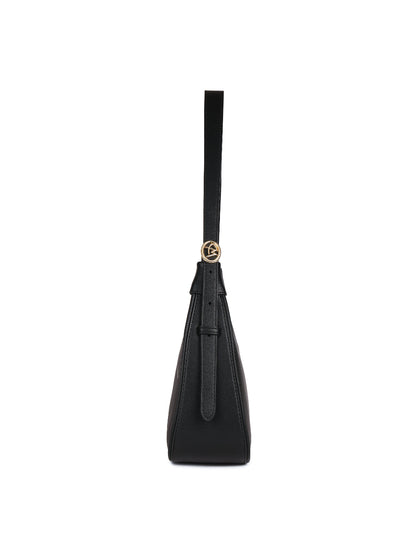 Magnolia Black PU Leather Printed One Size Women Shoulder Bag