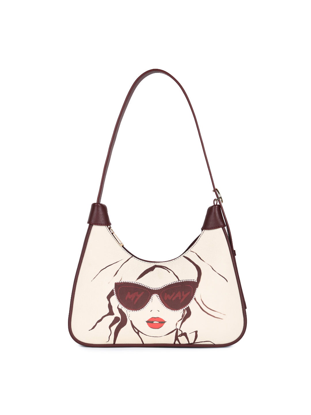 Magnolia Wine red PU Leather Printed One Size Women Shoulder Bag