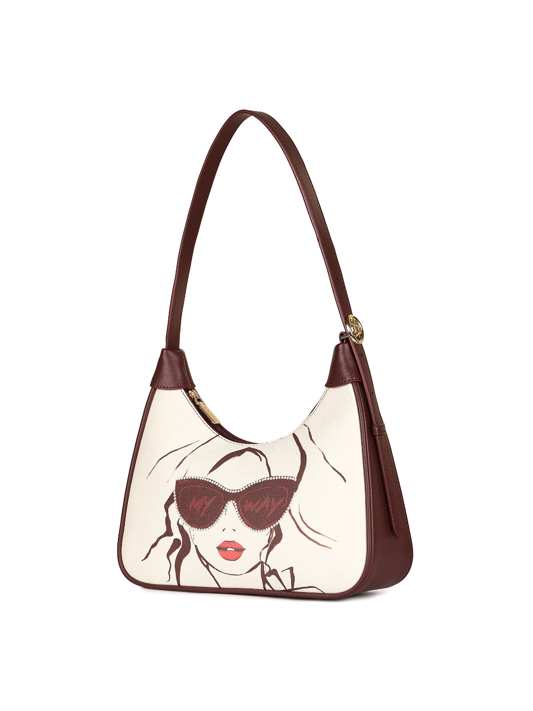 Magnolia Wine red PU Leather Printed One Size Women Shoulder Bag