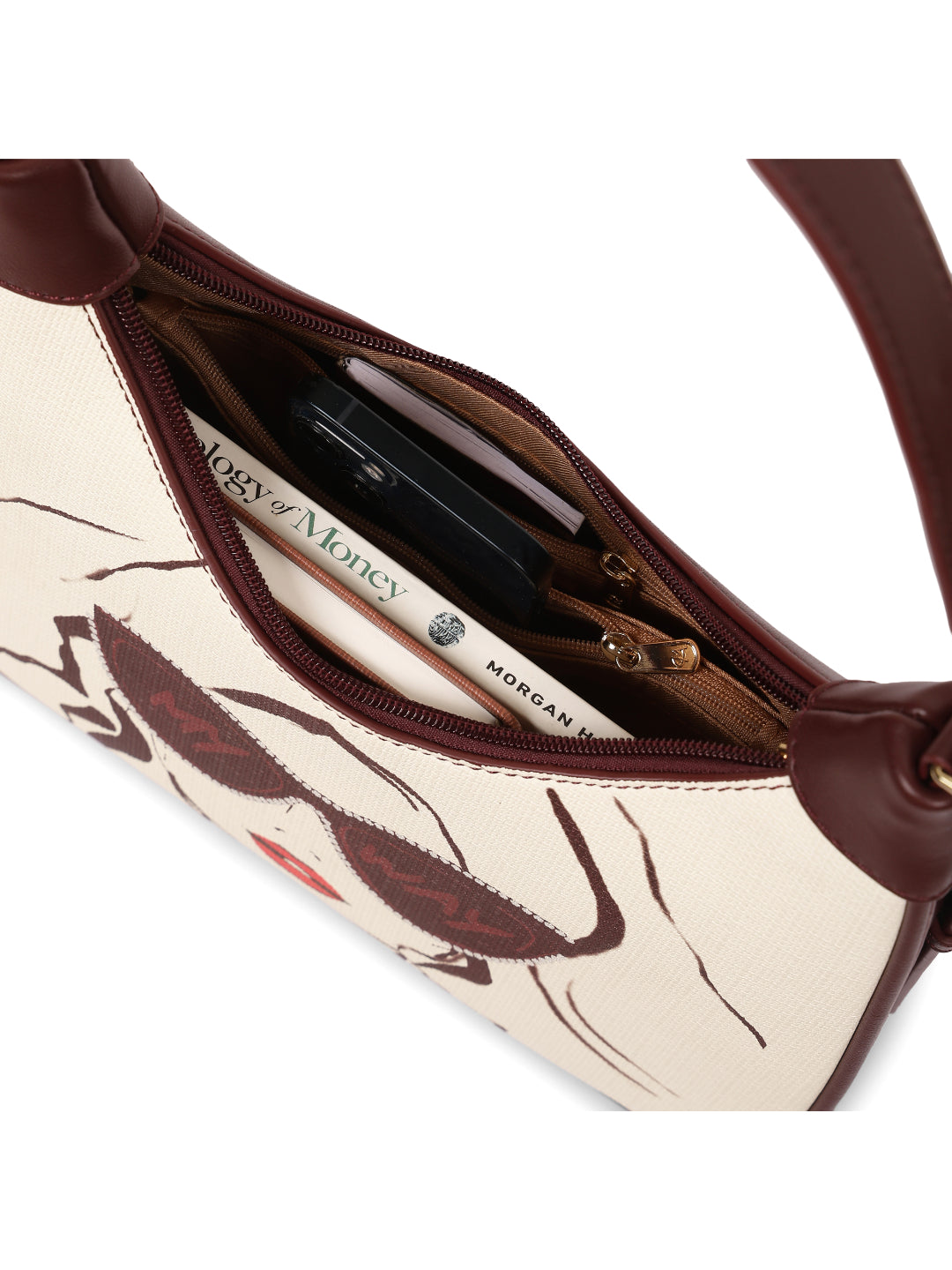 Magnolia Wine red PU Leather Printed One Size Women Shoulder Bag