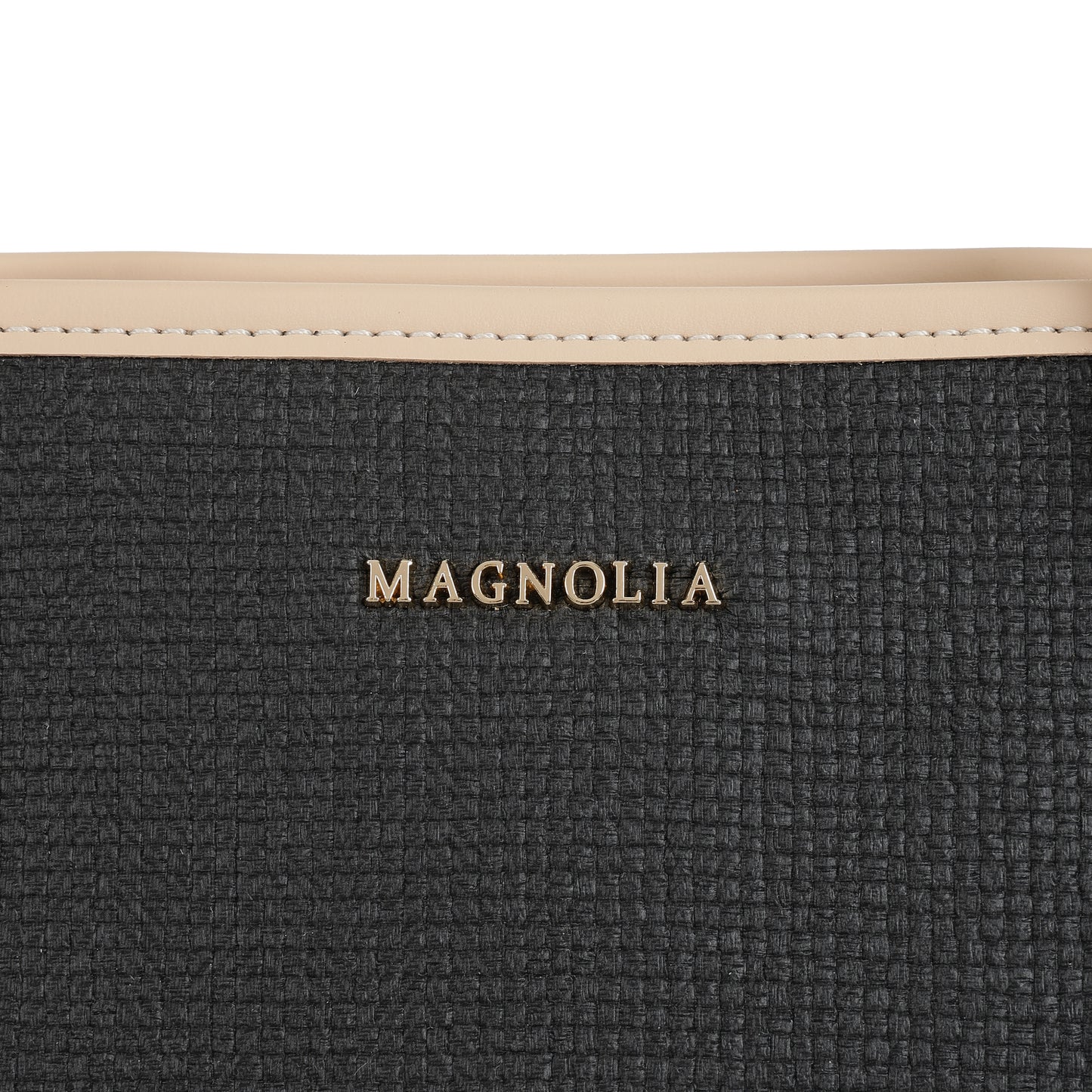 Magnolia PU Leather Women Black Tote Bag