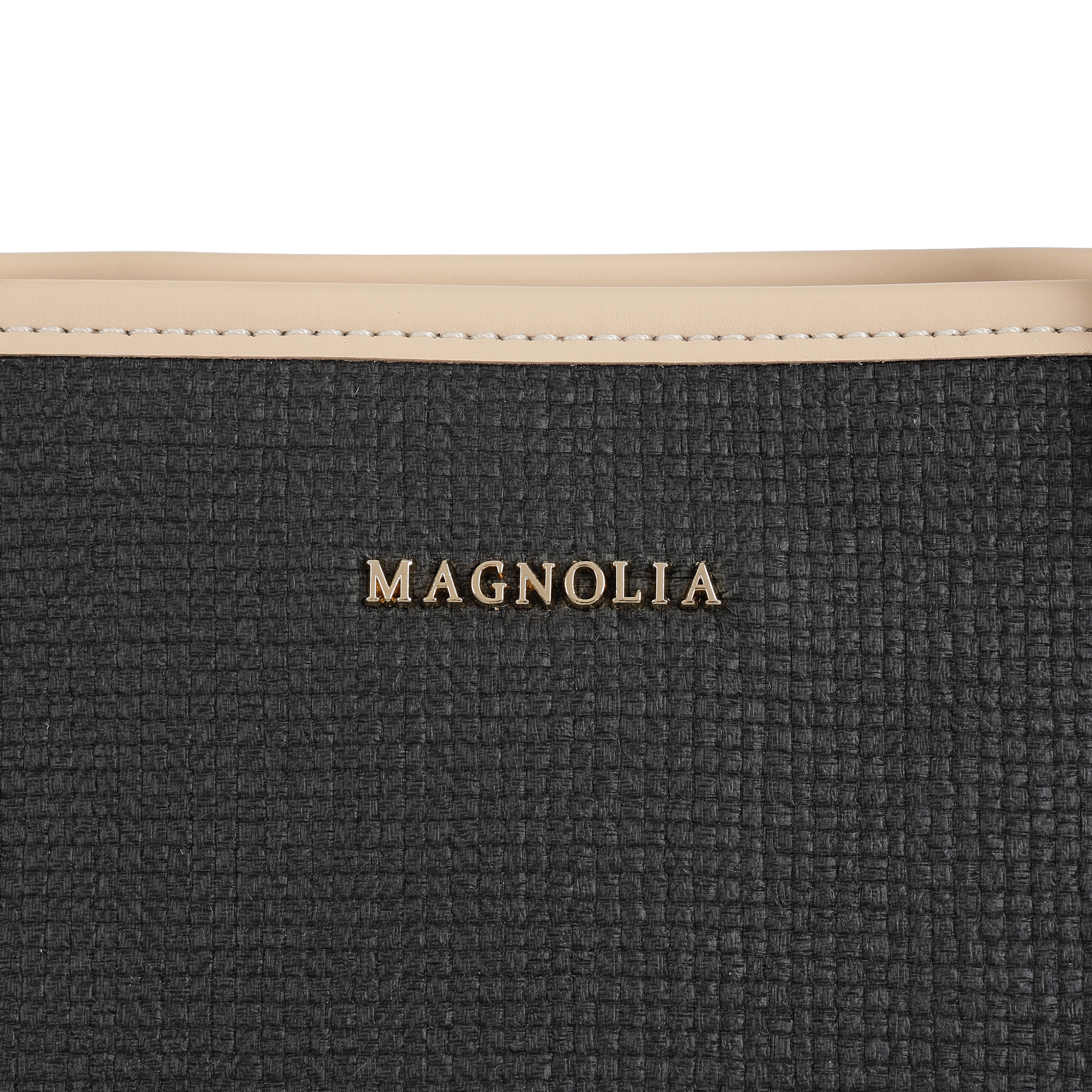 Magnolia PU Leather Women Black Tote Bag