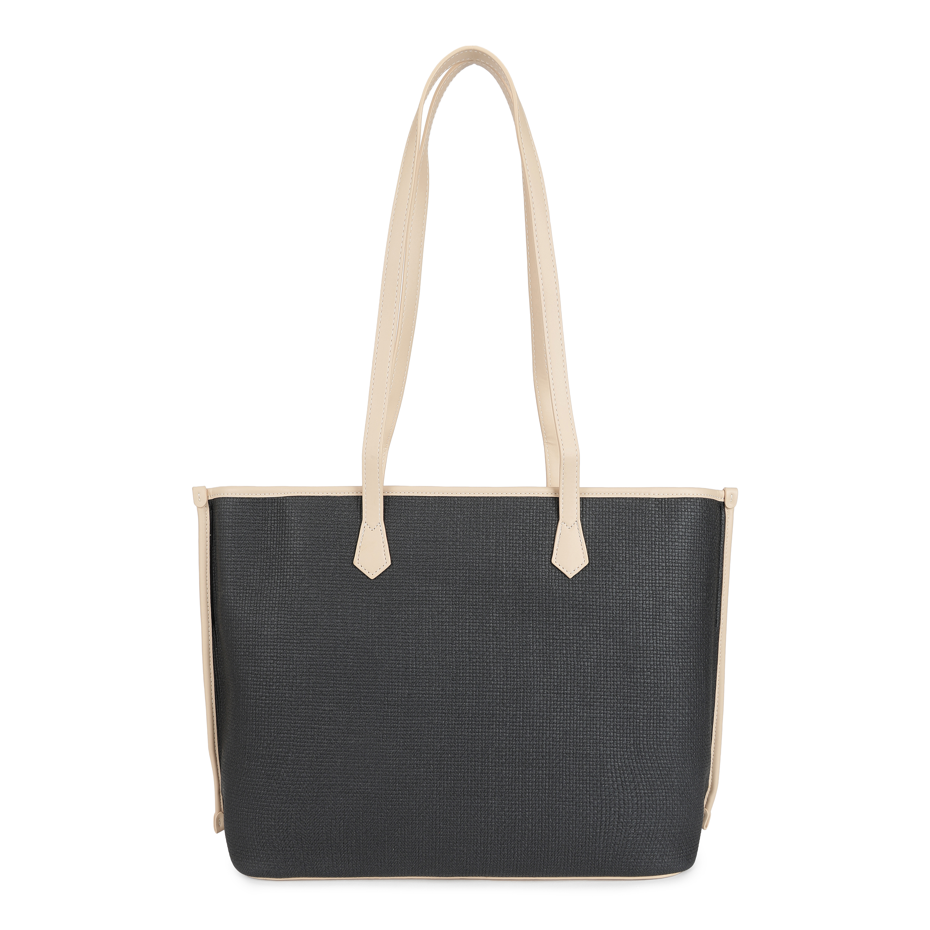 Magnolia PU Leather Women Black Tote Bag