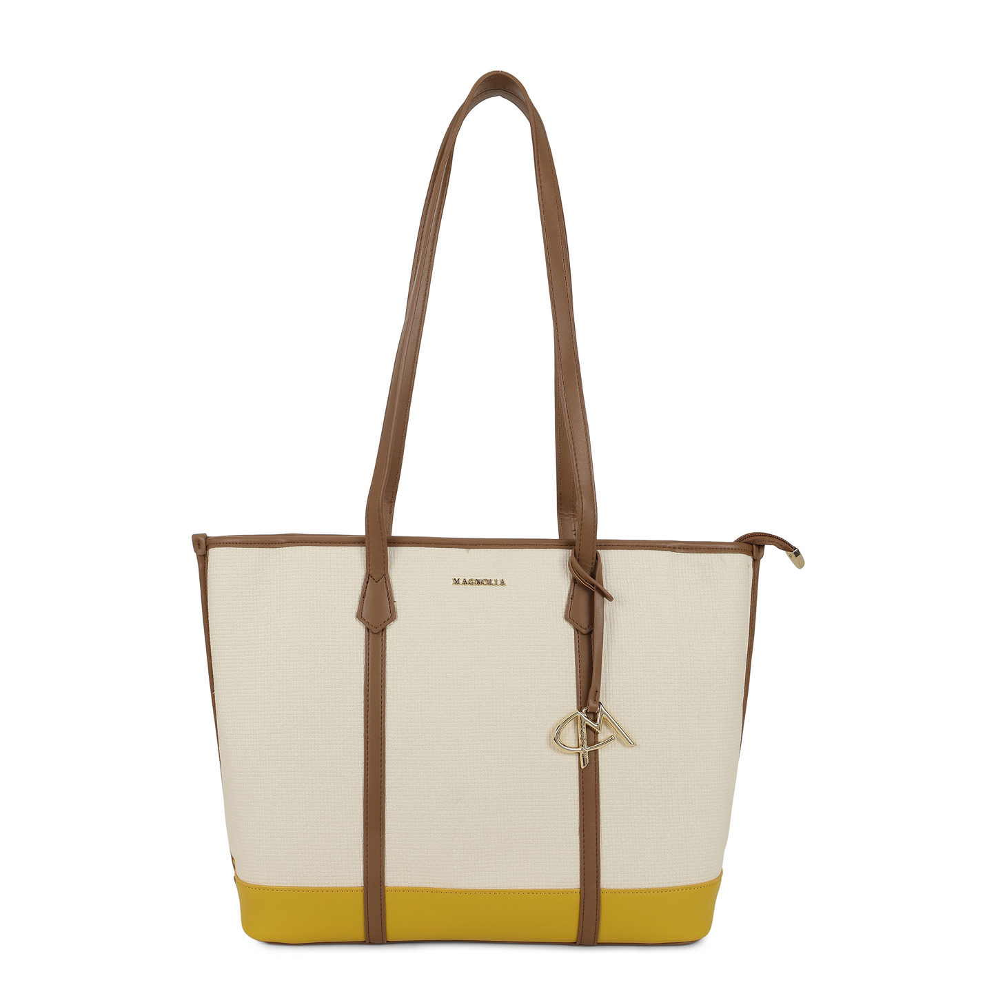 Magnolia PU Leather Women Khaki Tote Bag