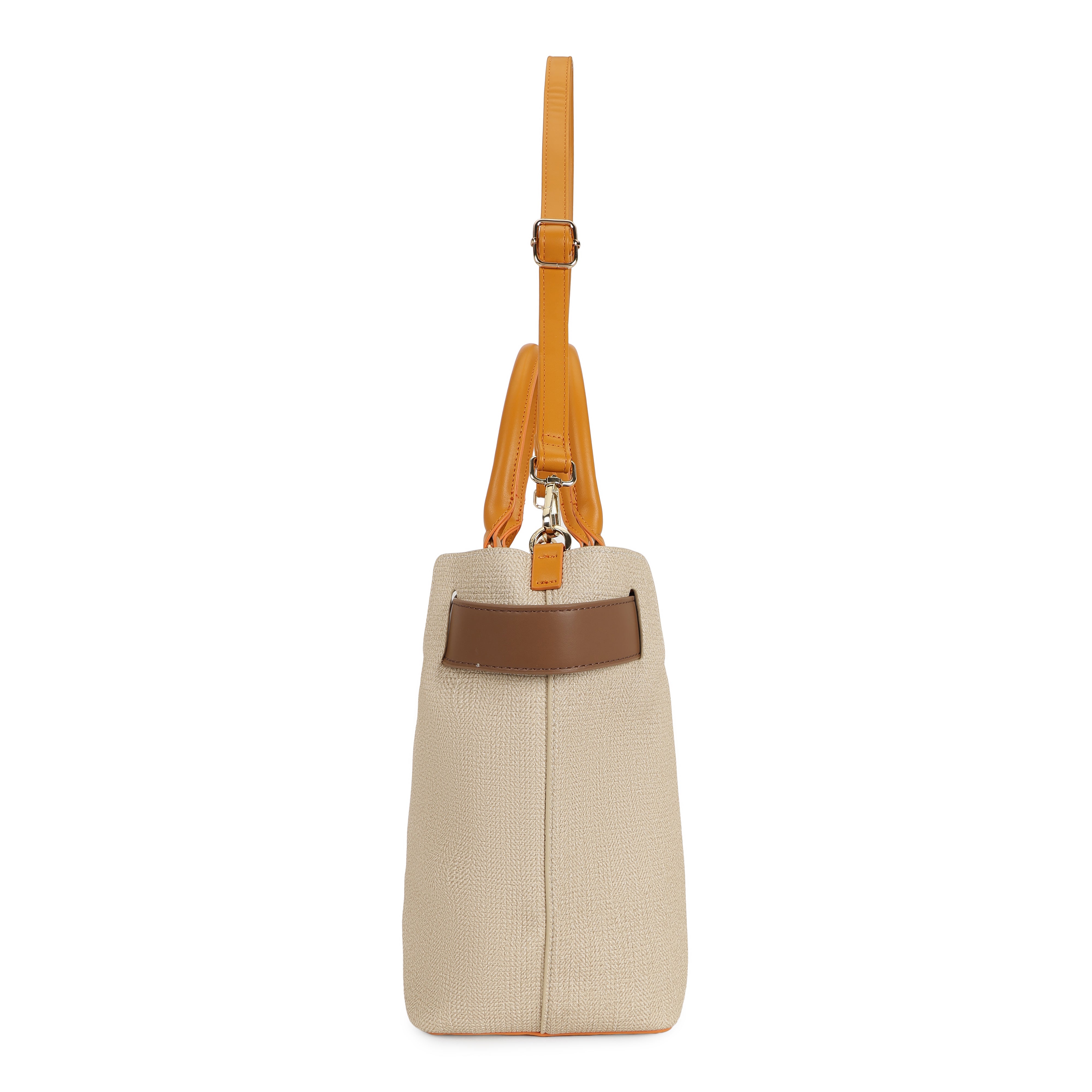 Magnolia PU Leather Women Khaki Tote Bag
