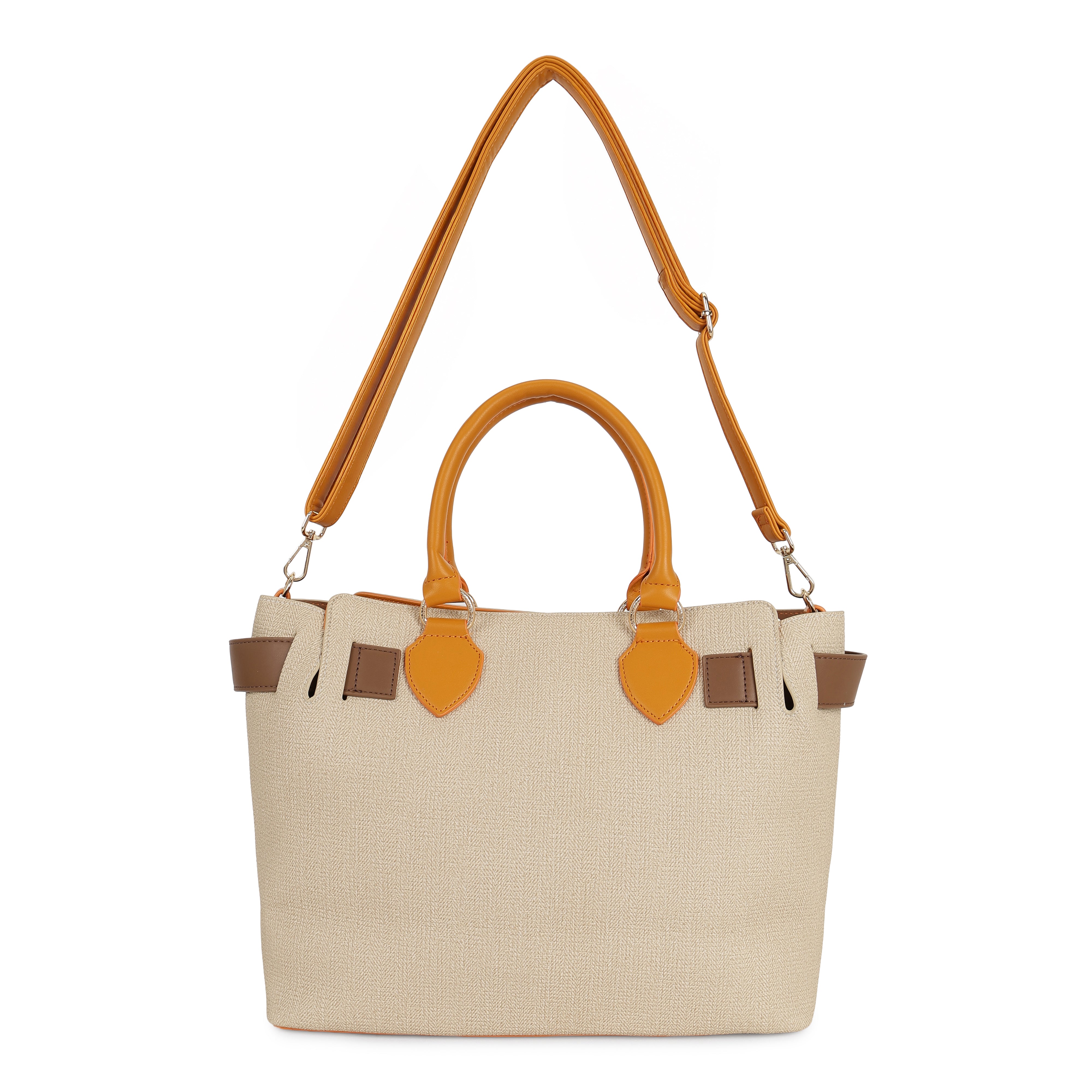 Magnolia PU Leather Women Khaki Tote Bag