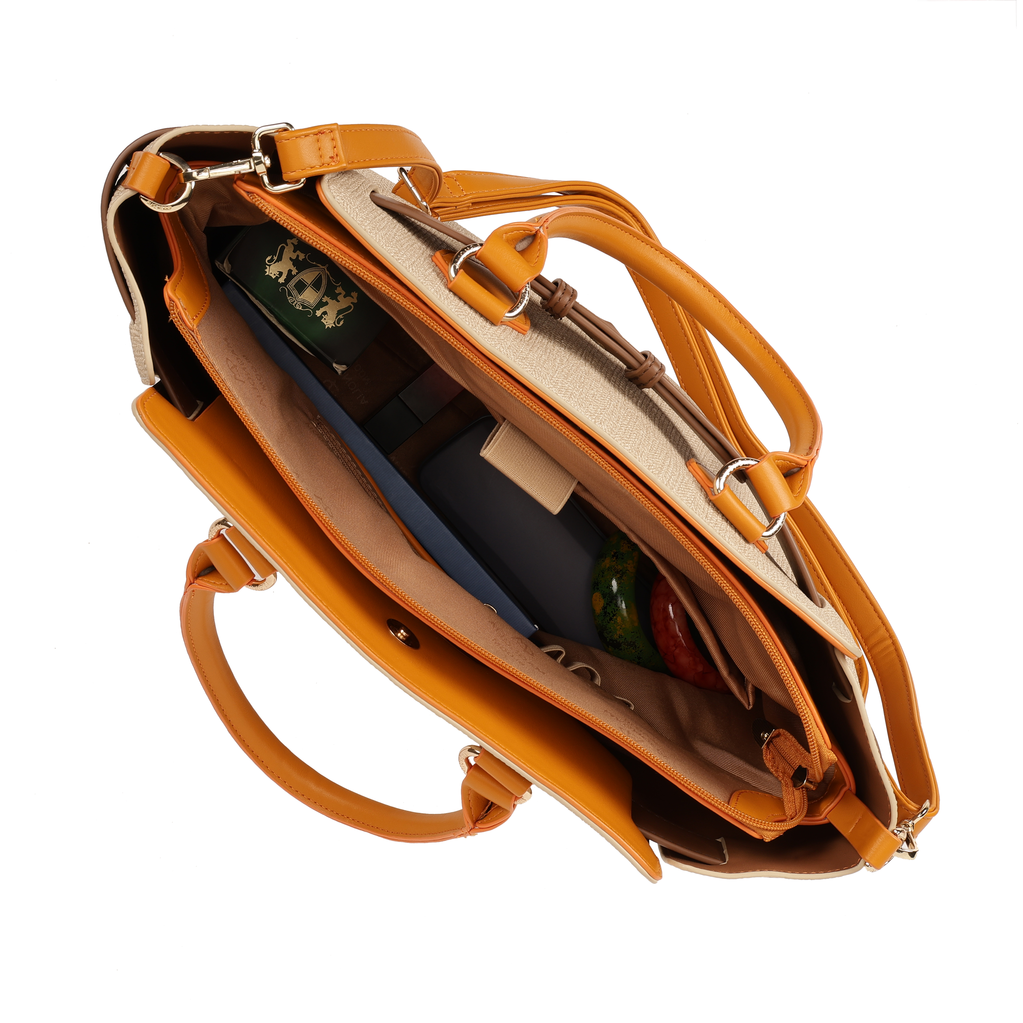 Magnolia PU Leather Women Khaki Tote Bag