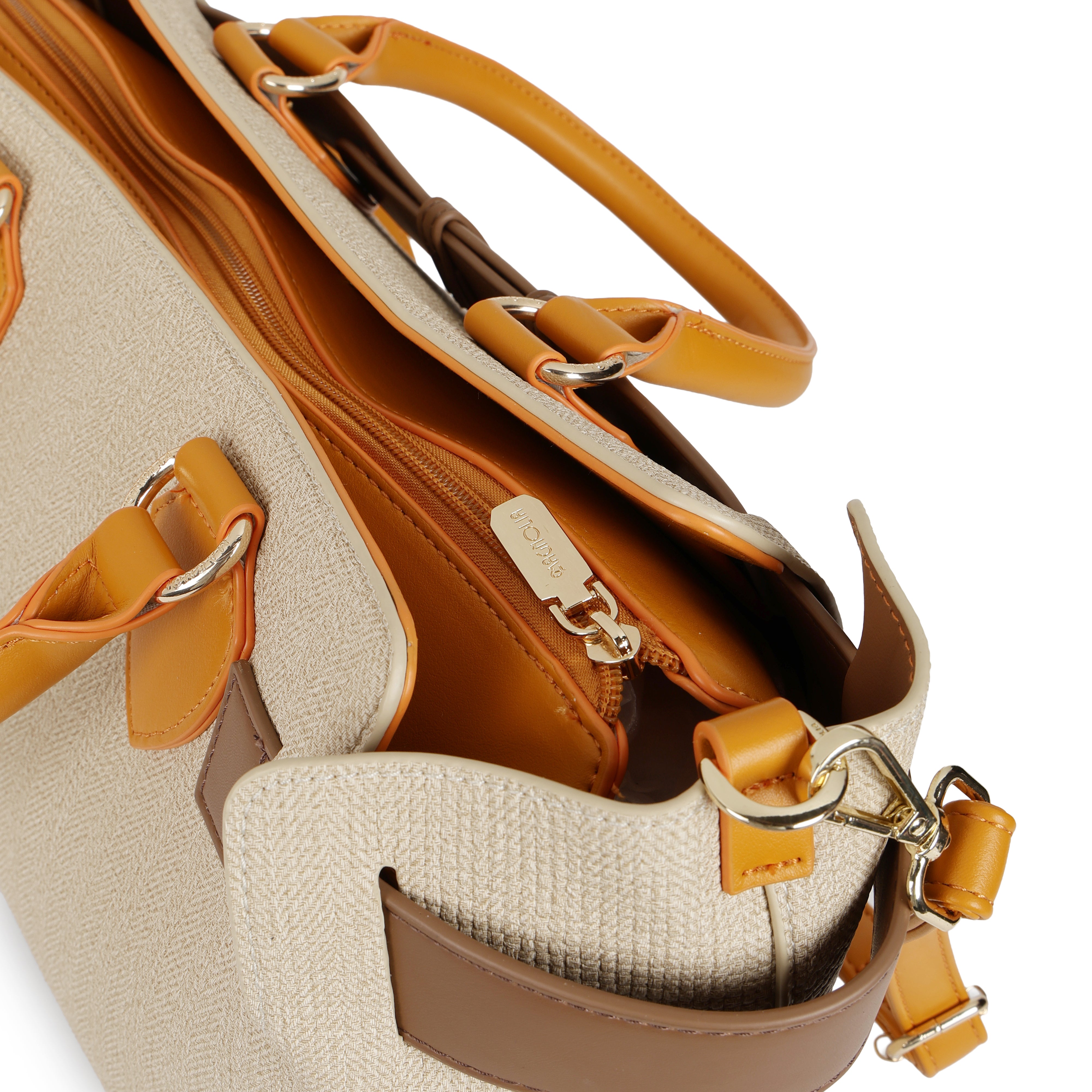 Magnolia PU Leather Women Khaki Tote Bag