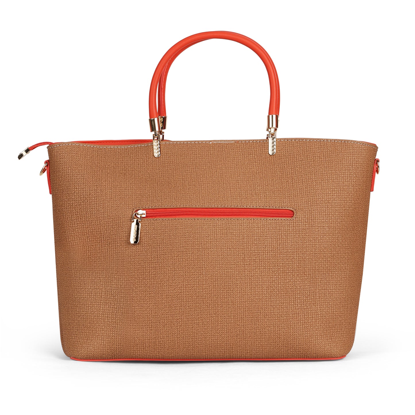 Magnolia PU Leather Women Brown Tote Bag