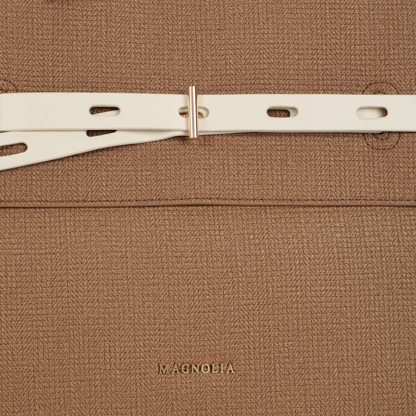 Magnolia PU Leather Women Brown Tote Bag