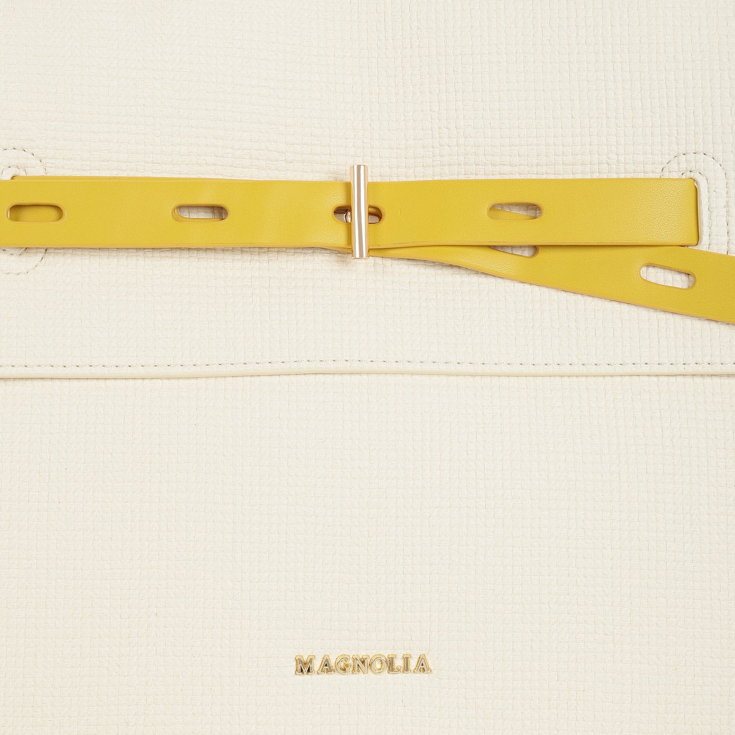 Magnolia PU Leather Women Ivory Tote Bag