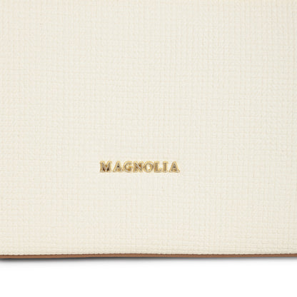 Magnolia PU Leather Women Ivory Tote Bag