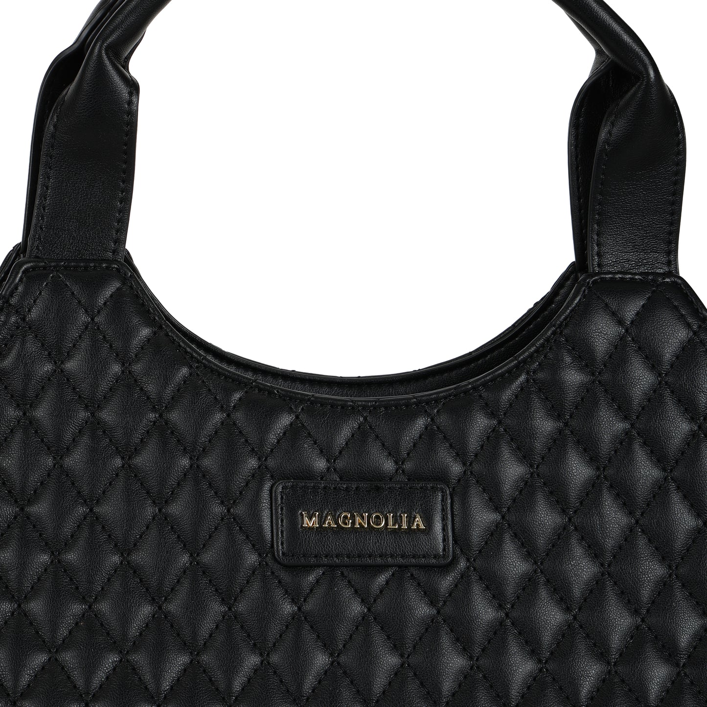 Magnolia PU Leather Women Black Tote Bag