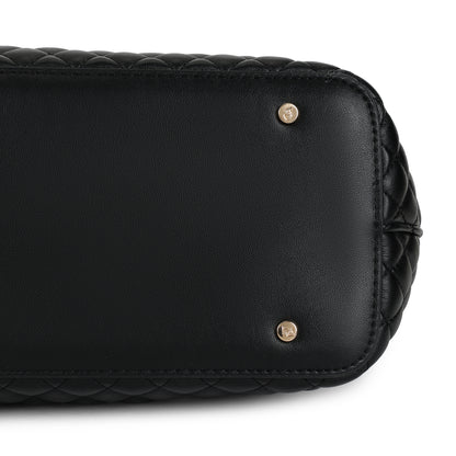 Magnolia PU Leather Women Black Tote Bag