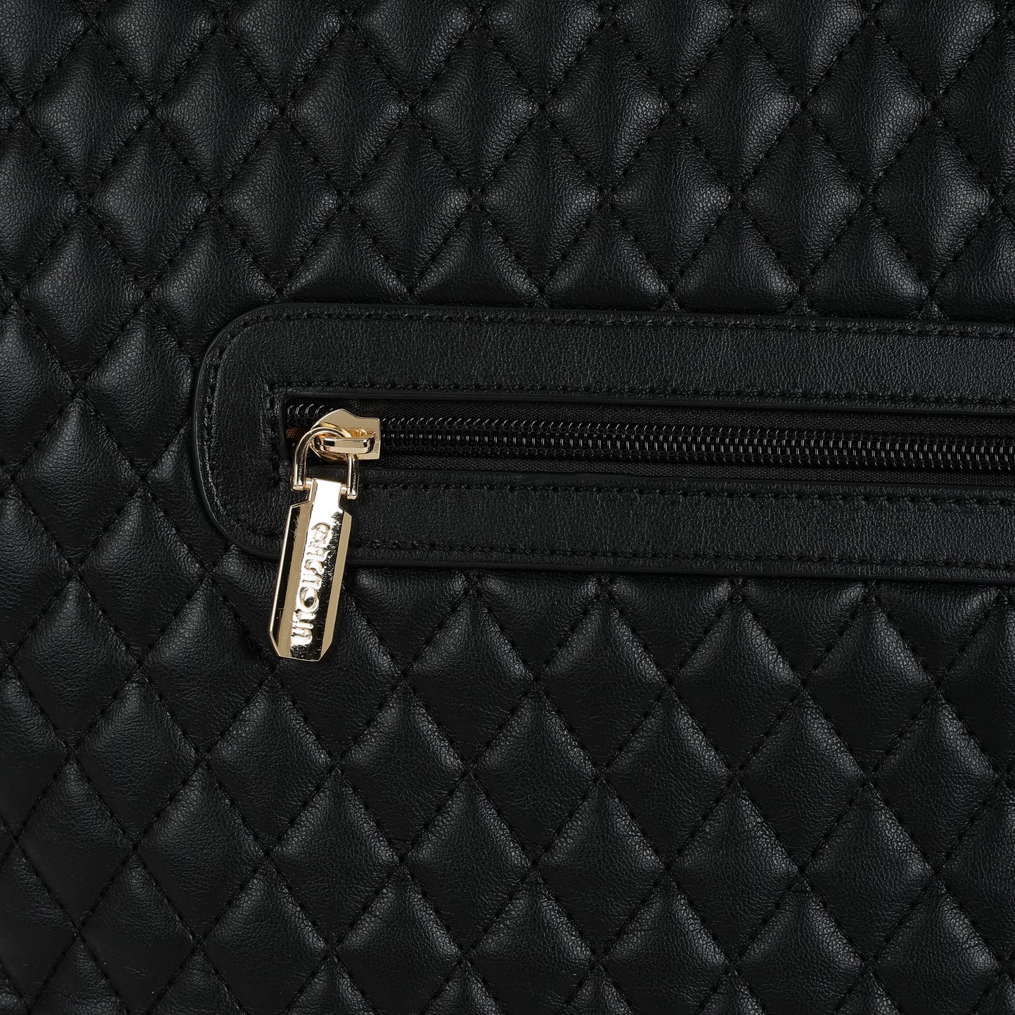 Magnolia PU Leather Women Black Tote Bag