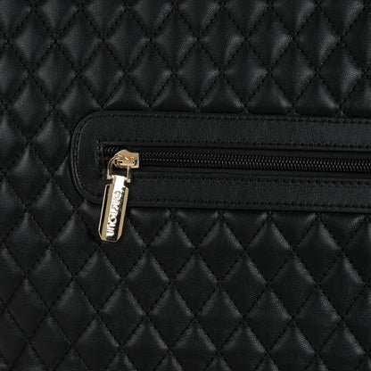 Magnolia PU Leather Women Black Tote Bag