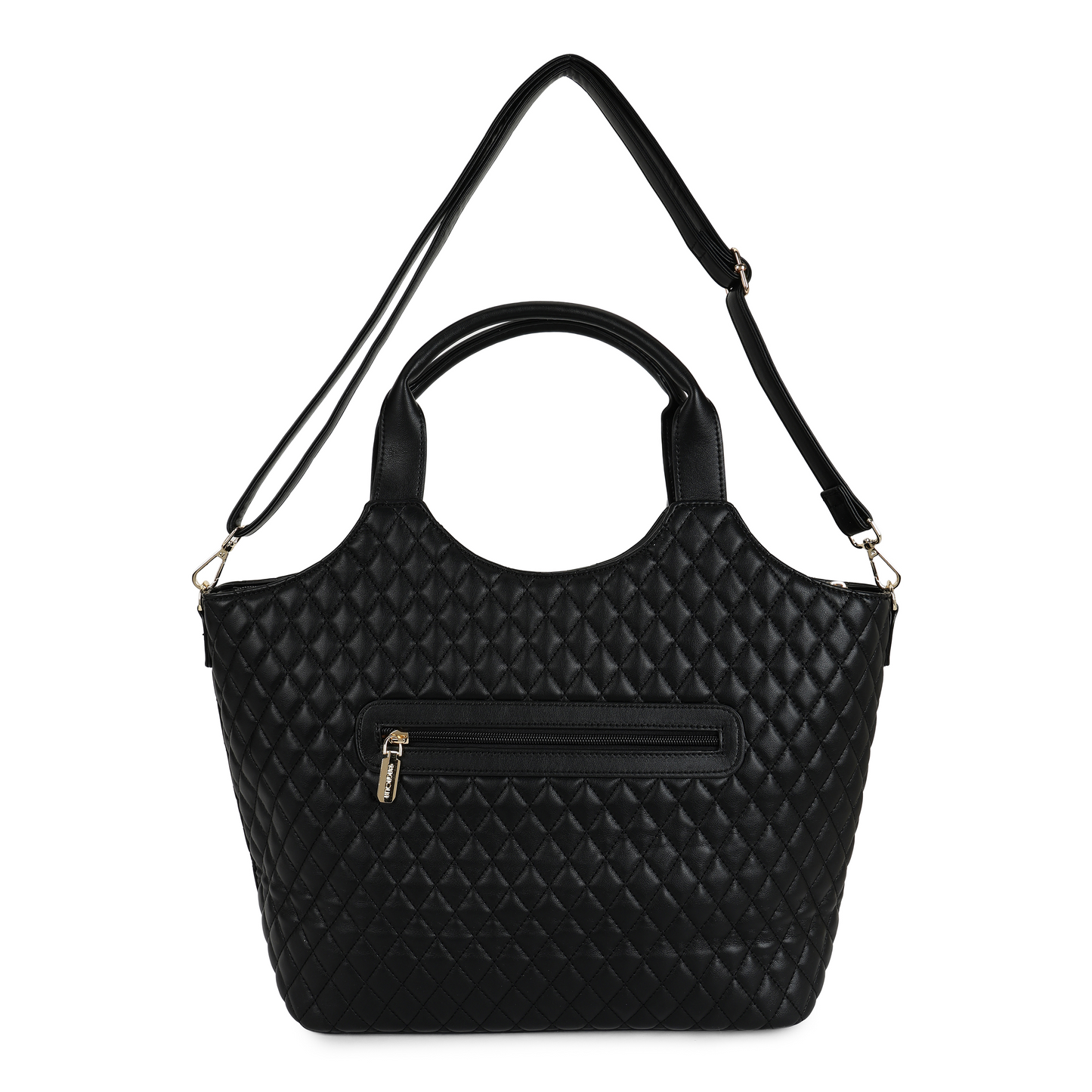 Magnolia PU Leather Women Black Tote Bag