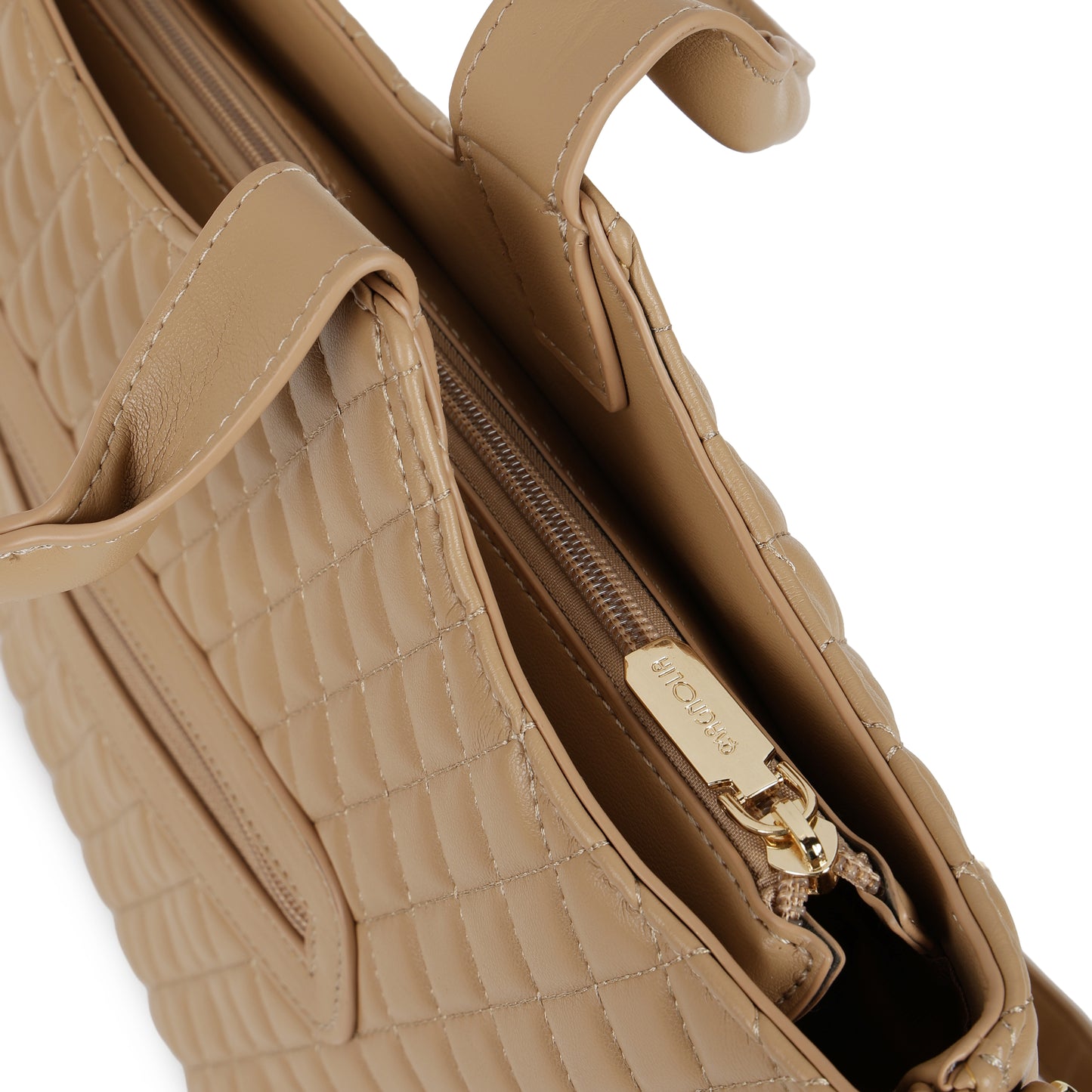 Magnolia PU Leather Women Khaki Tote Bag