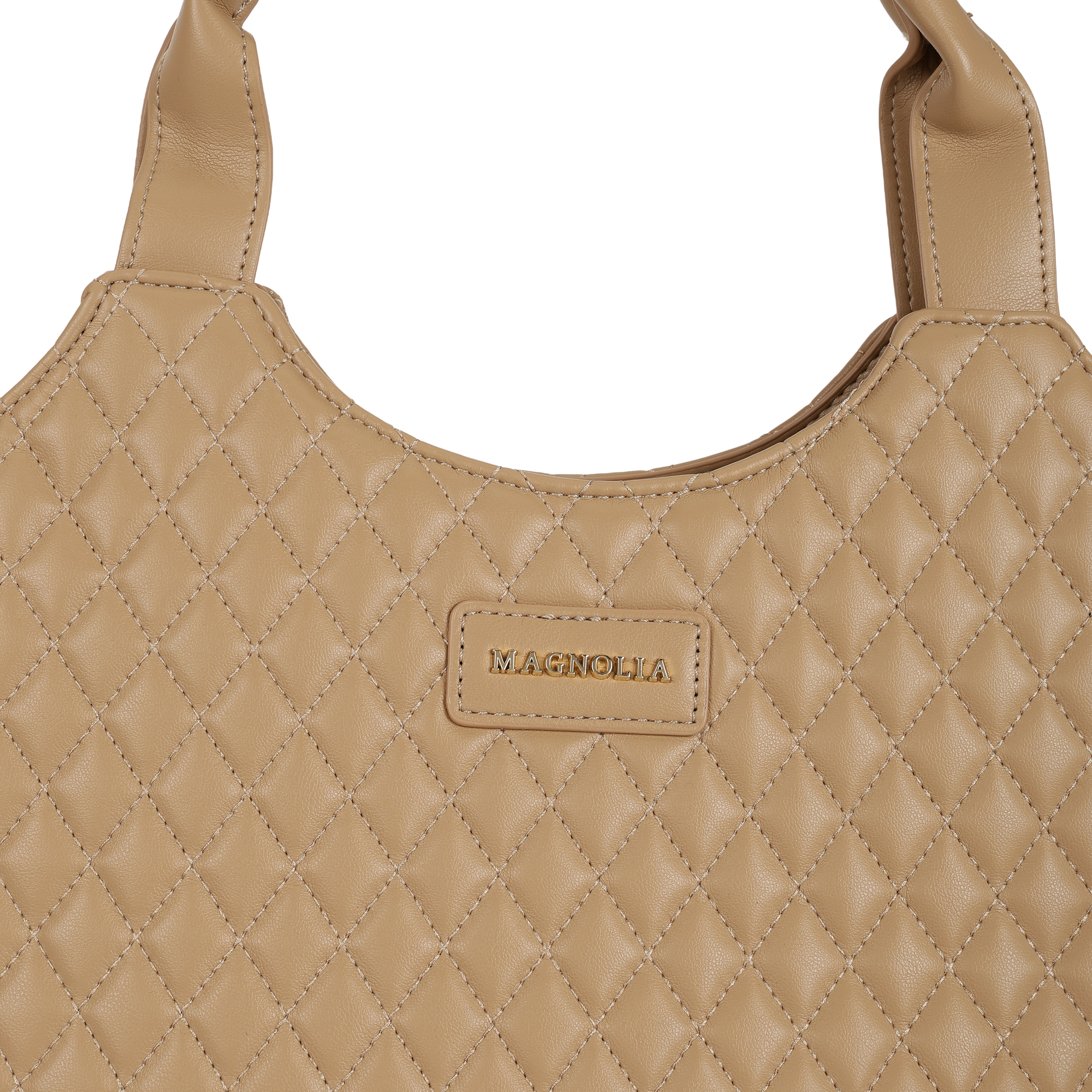 Magnolia PU Leather Women Khaki Tote Bag