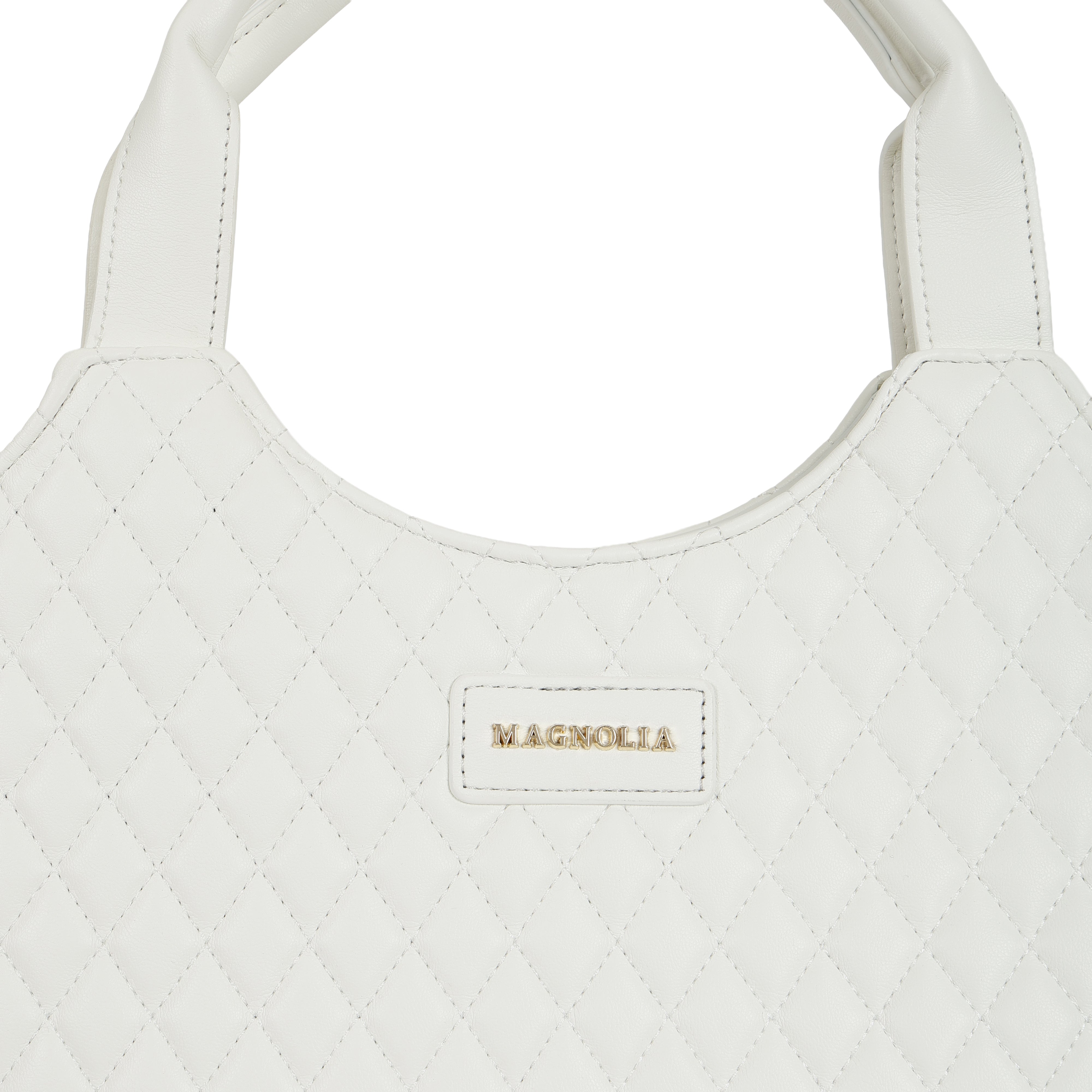 Magnolia PU Leather Women White Tote Bag