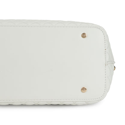 Magnolia PU Leather Women White Tote Bag