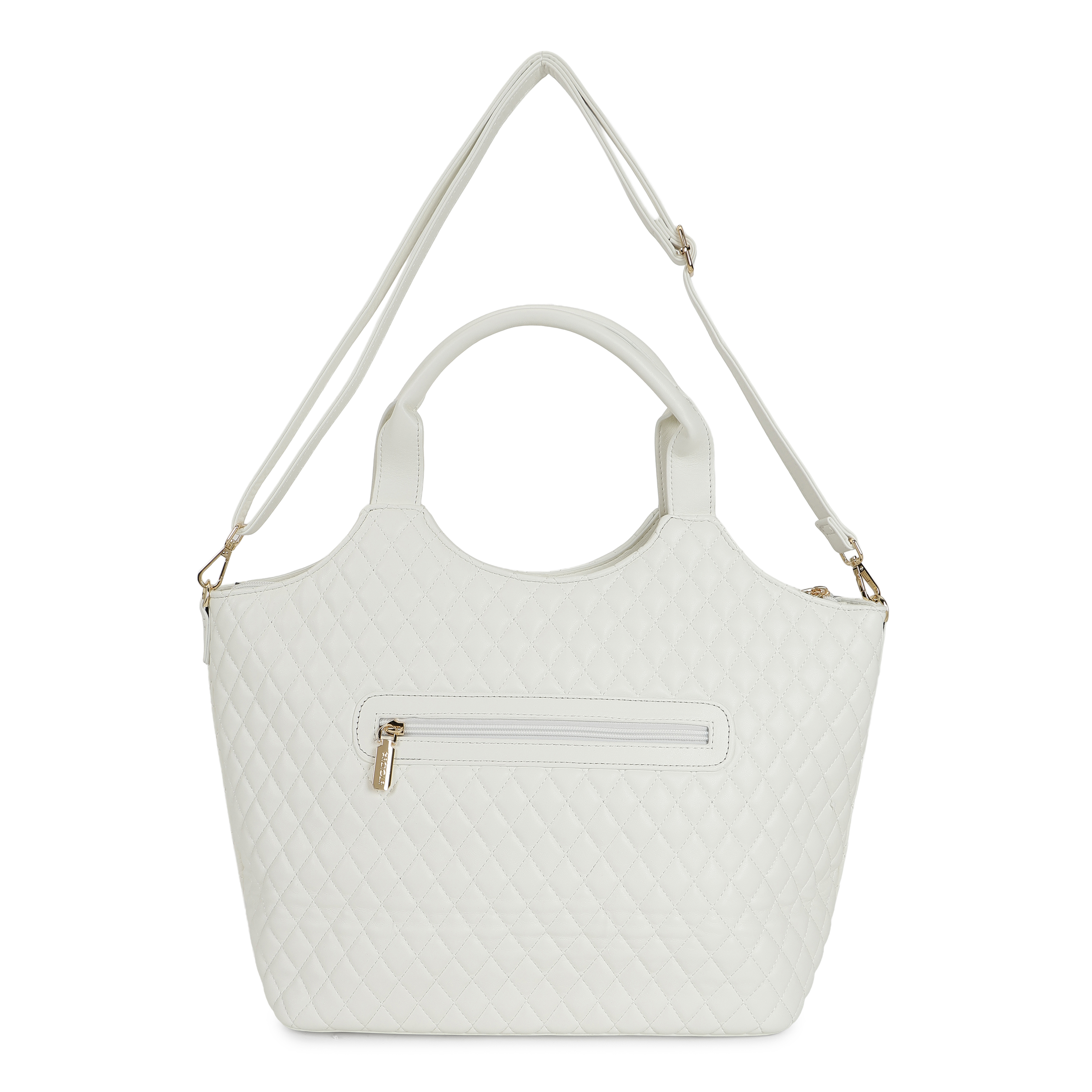 Magnolia PU Leather Women White Tote Bag