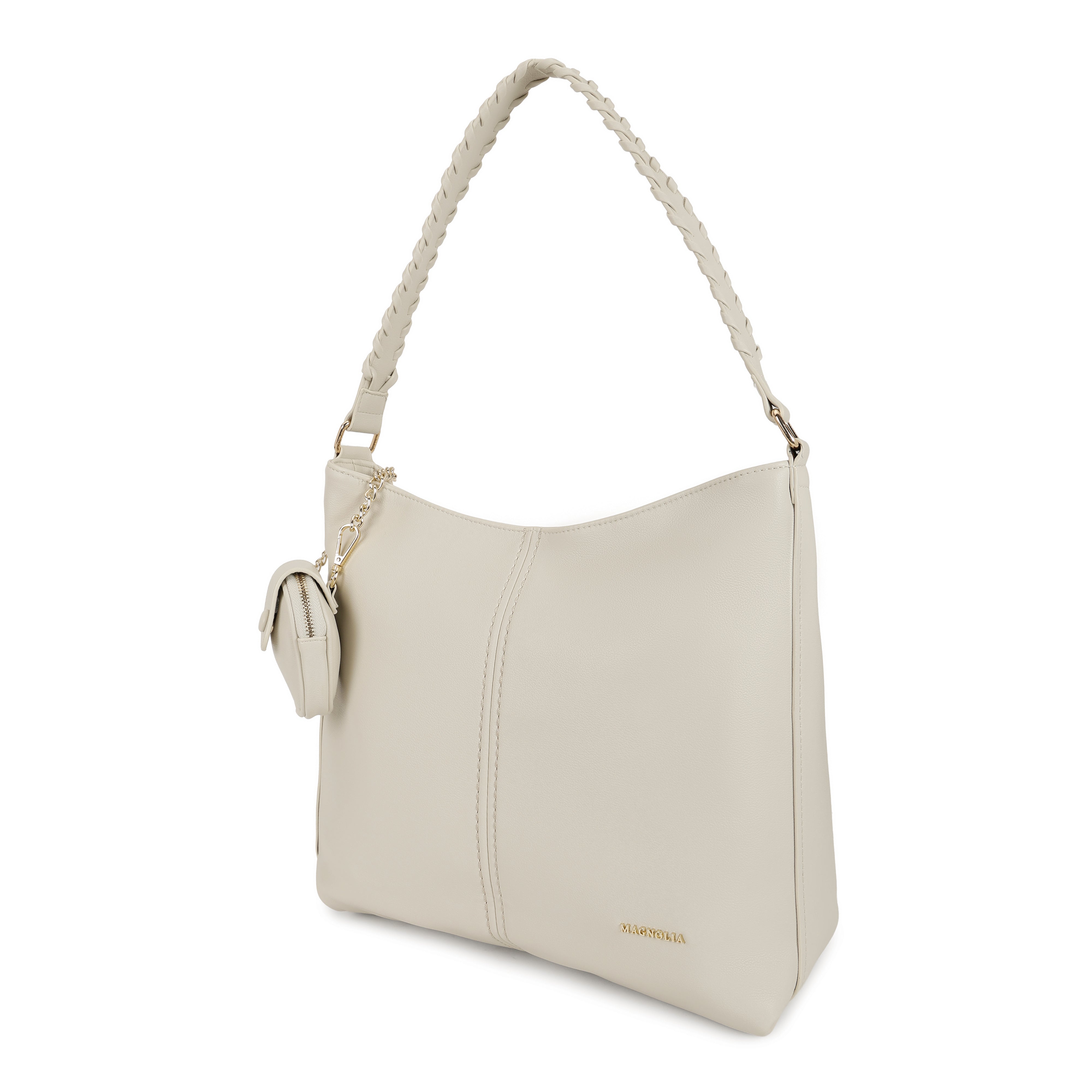 Magnolia PU Leather Women Beige Tote Bag