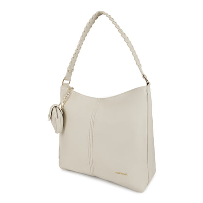 Magnolia PU Leather Women Beige Tote Bag