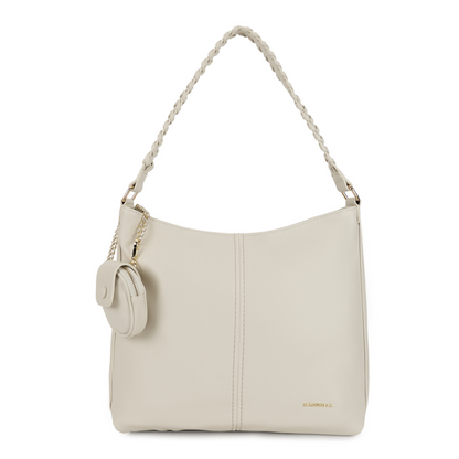 Magnolia PU Leather Women Beige Tote Bag