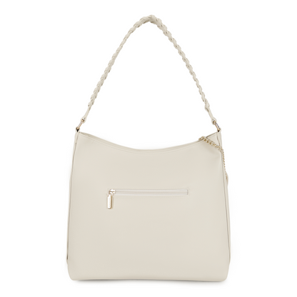Magnolia PU Leather Women Beige Tote Bag