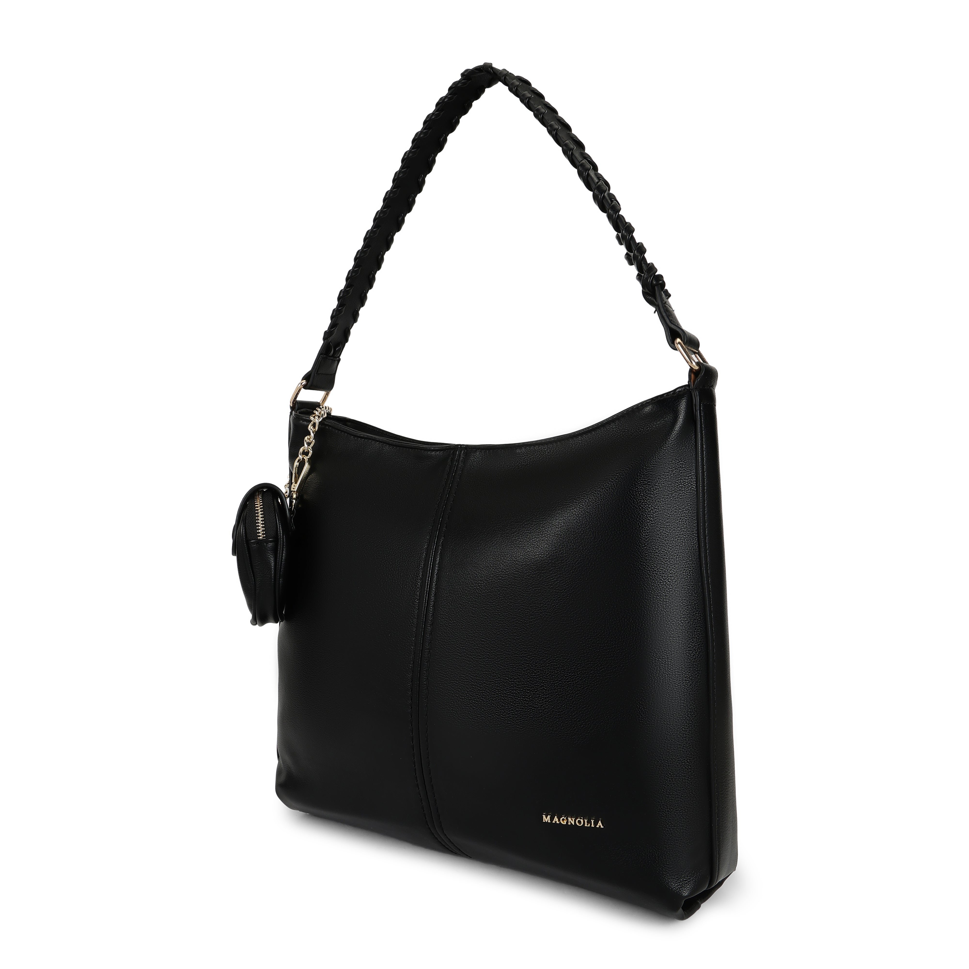 Magnolia PU Leather Women Black Tote Bag