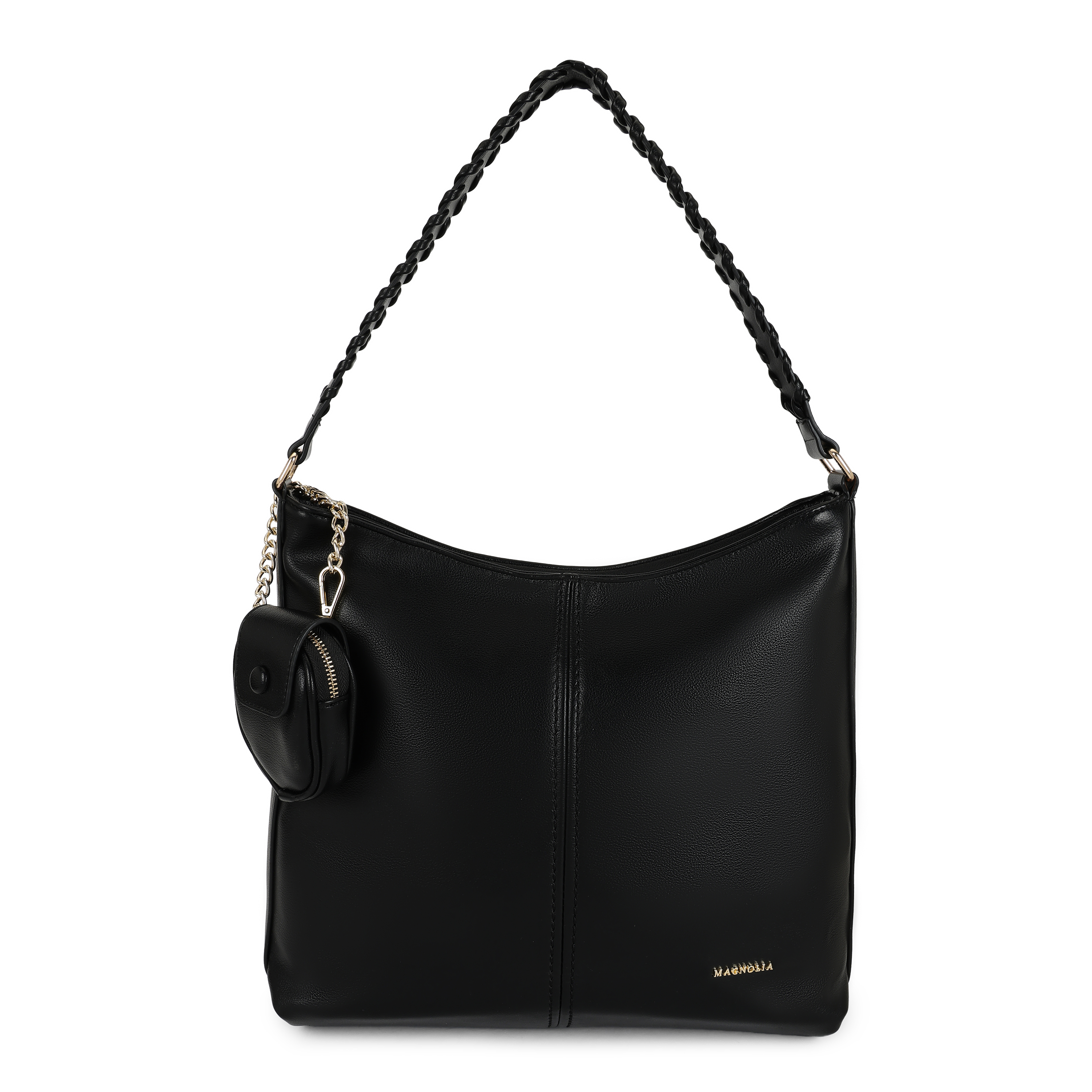Magnolia PU Leather Women Black Tote Bag