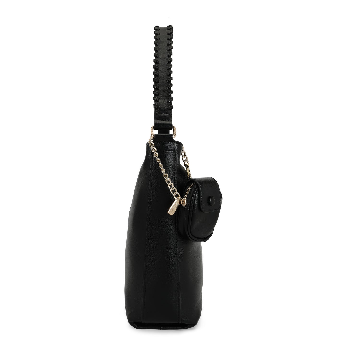 Magnolia PU Leather Women Black Tote Bag