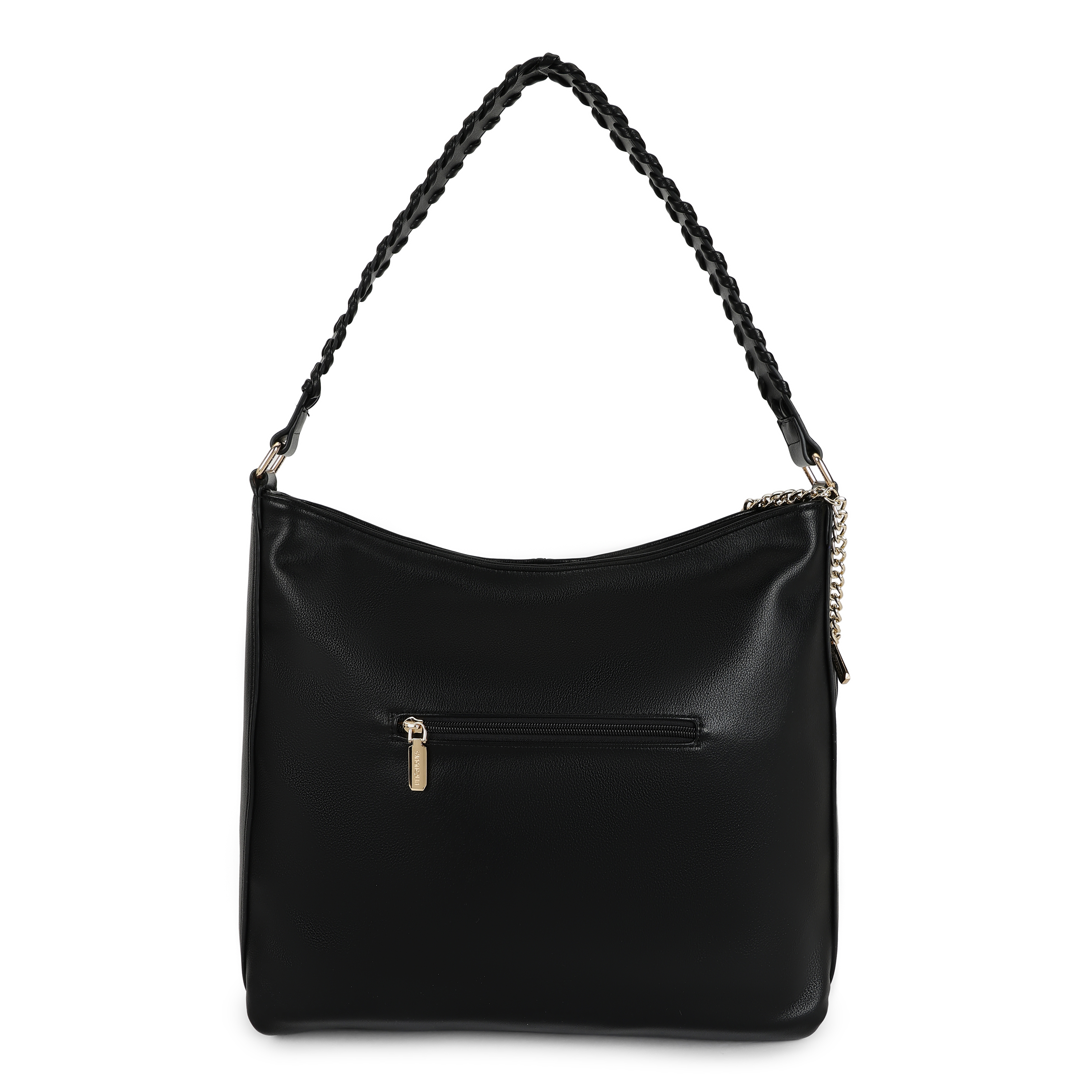 Magnolia PU Leather Women Black Tote Bag