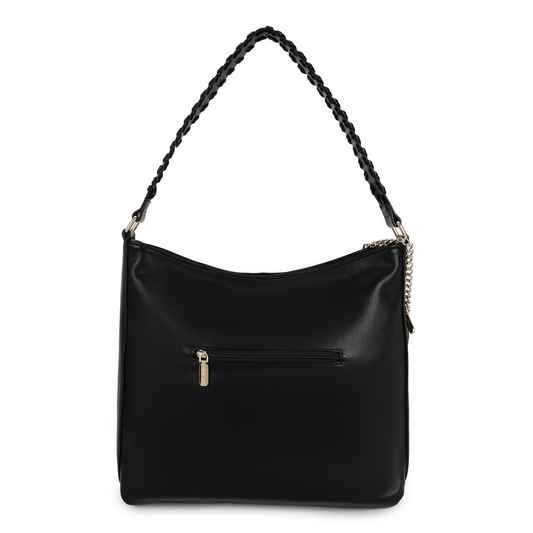 Magnolia PU Leather Women Black Tote Bag