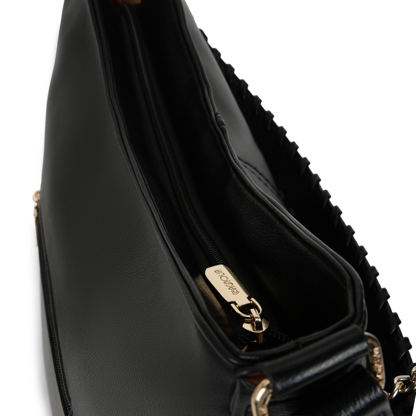 Magnolia PU Leather Women Black Tote Bag