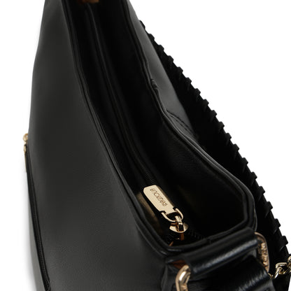 Magnolia PU Leather Women Black Tote Bag
