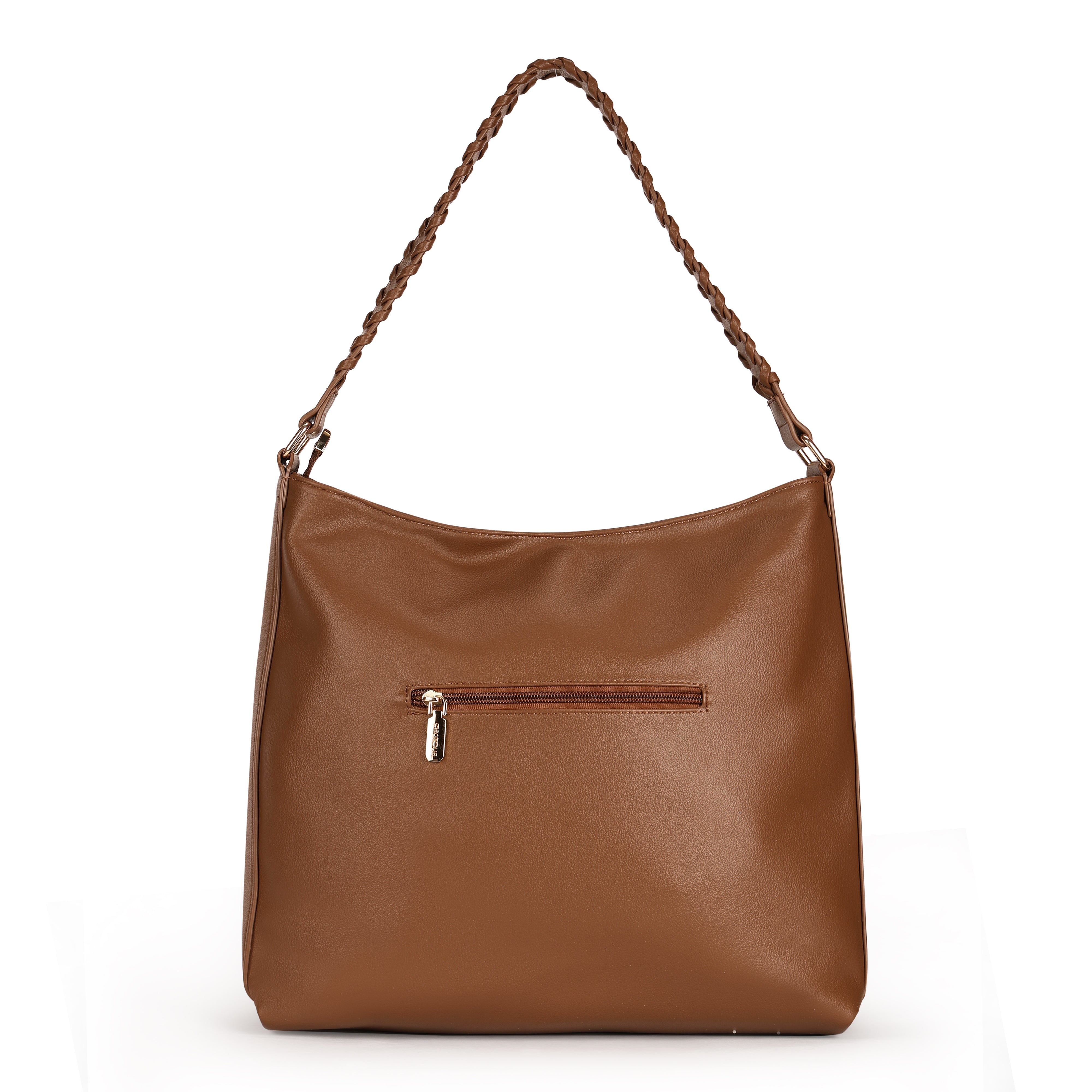 Magnolia PU Leather Women Brown Tote Bag