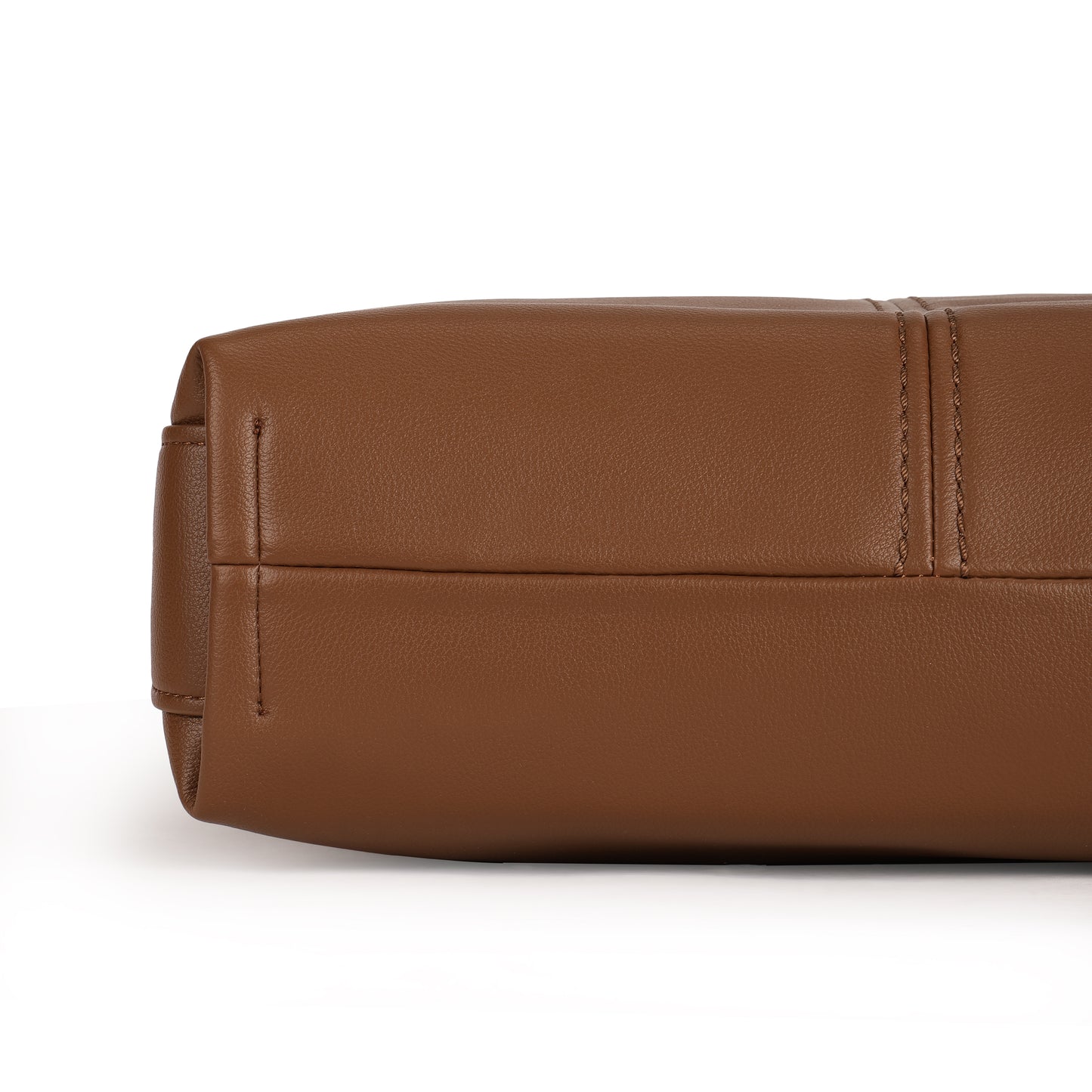 Magnolia PU Leather Women Brown Tote Bag