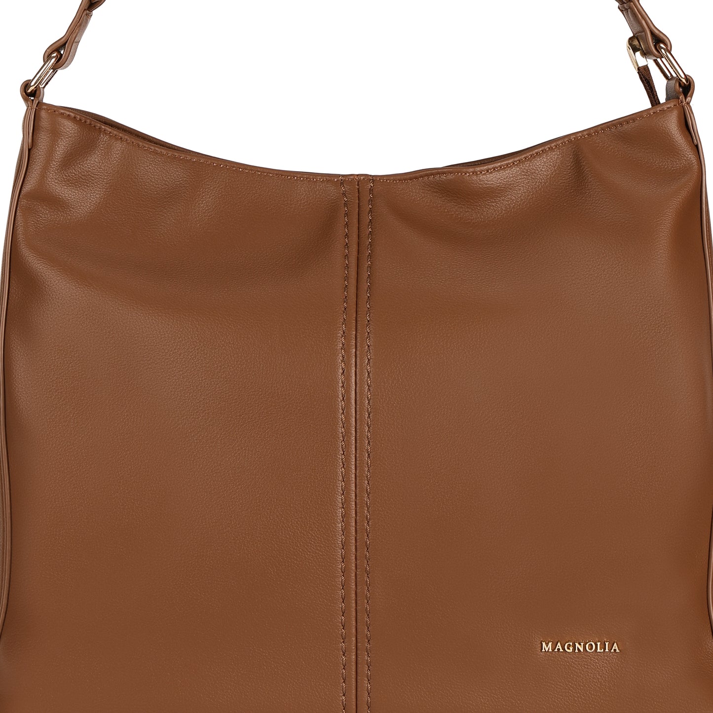 Magnolia PU Leather Women Brown Tote Bag