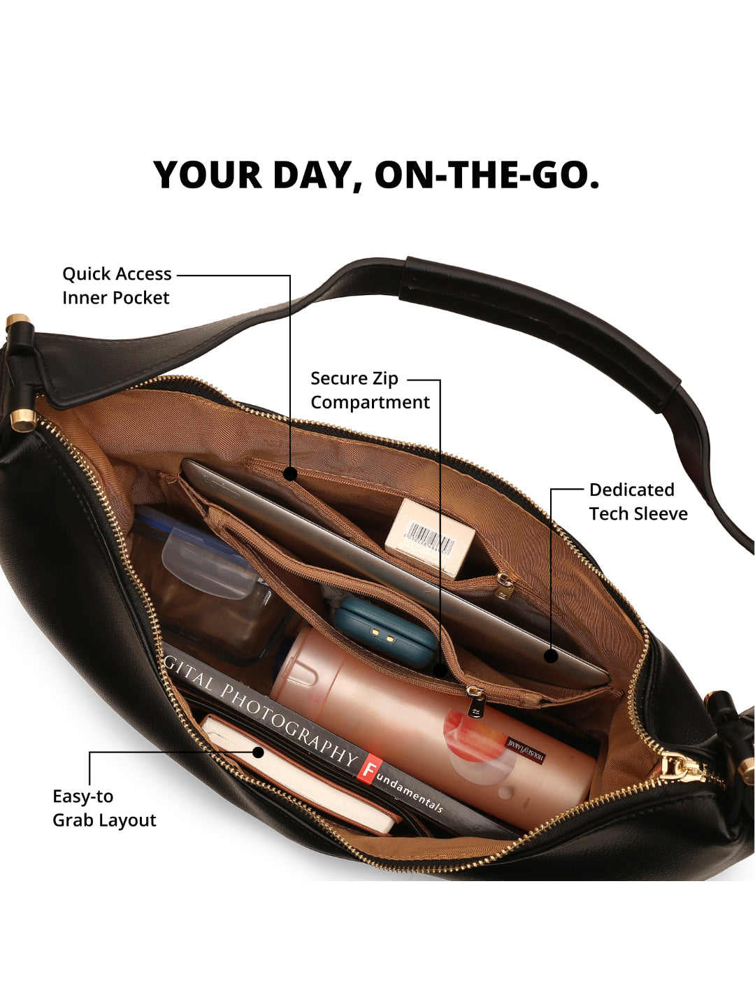 Magnolia Black PU Leather Solid One Size Women Tote