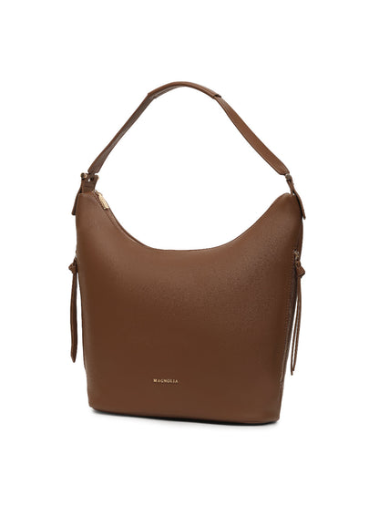 Magnolia Brown PU Leather Solid One Size Women Tote