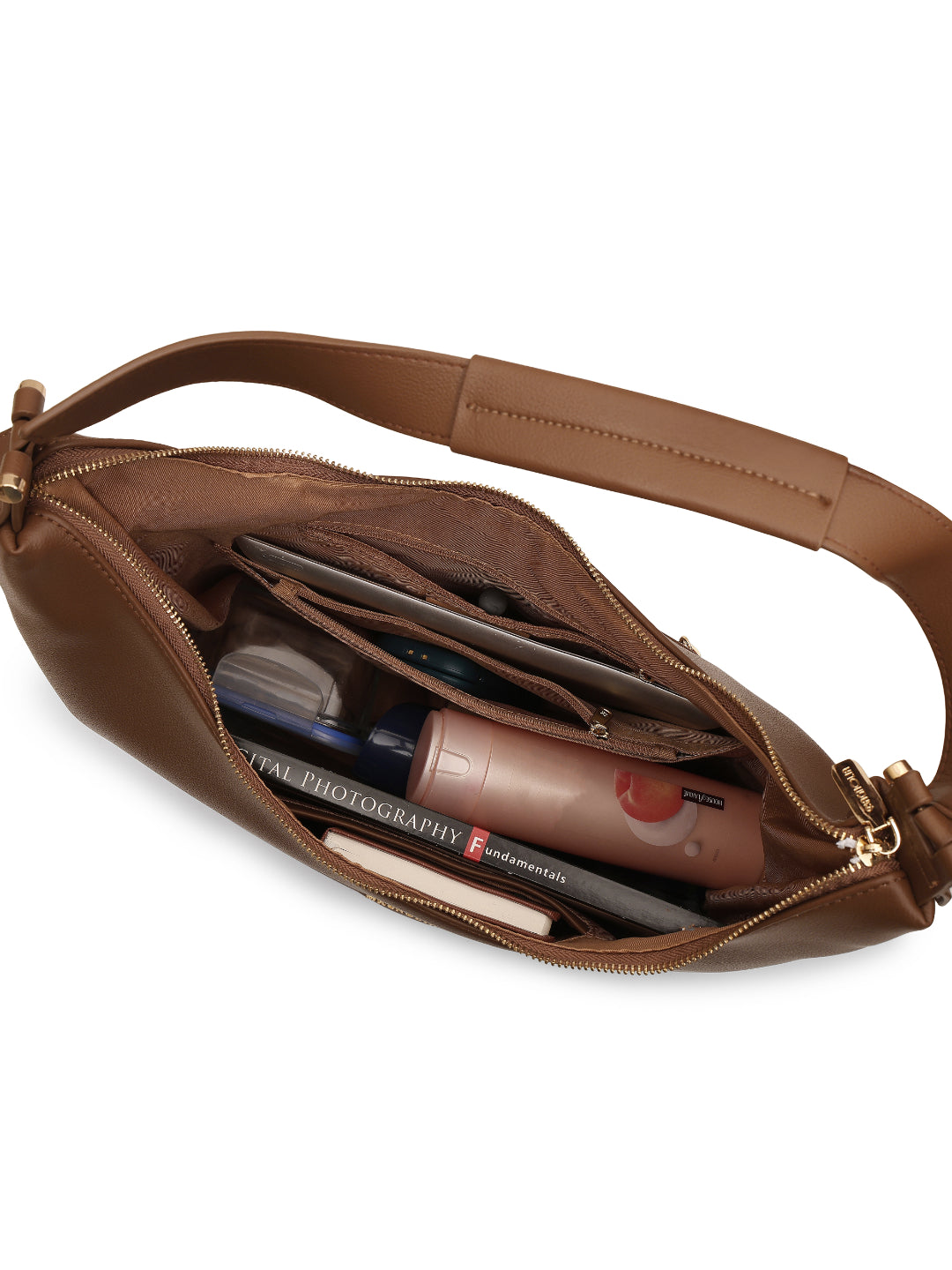 Magnolia Brown PU Leather Solid One Size Women Tote