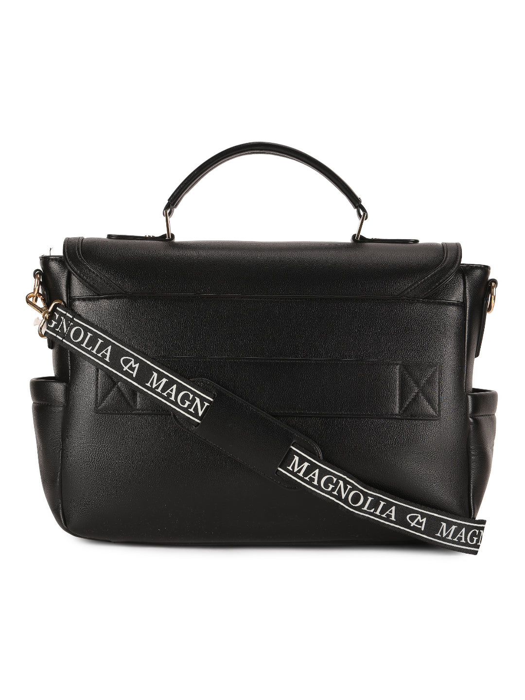 Magnolia Black PU Leather Solid One Size Women Laptop Bag