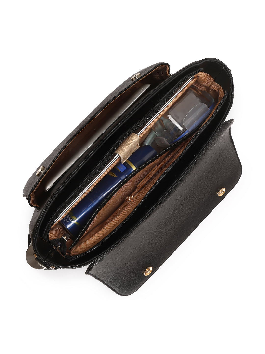 Magnolia Black PU Leather Solid One Size Women Laptop Bag