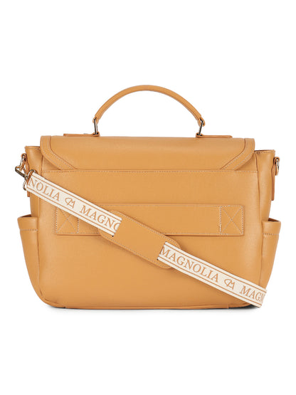 Magnolia YellowPU Leather Solid One Size Women Laptop Bag