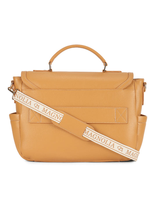 Magnolia YellowPU Leather Solid One Size Women Laptop Bag