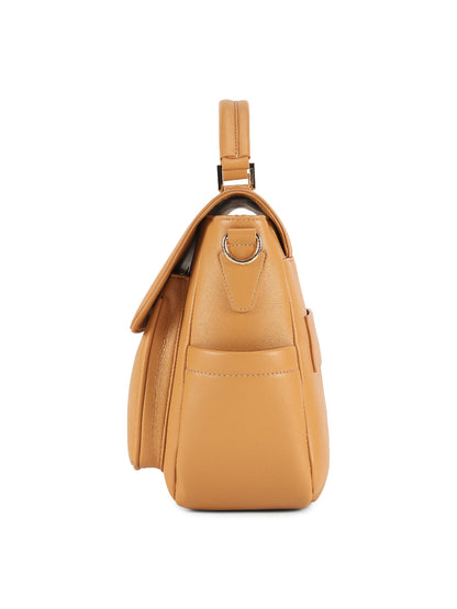 Magnolia YellowPU Leather Solid One Size Women Laptop Bag