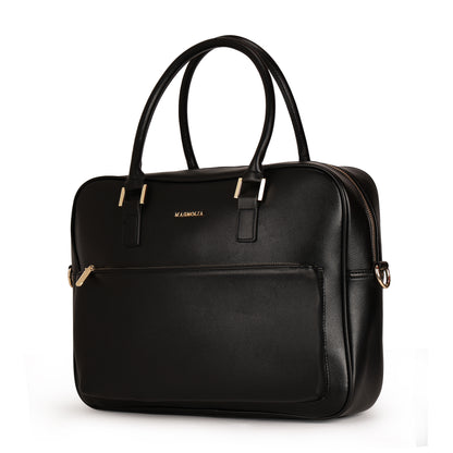 Magnolia PU Leather  Black Laptopbag